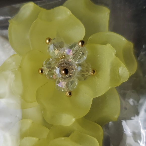 (MUST BUNDLE)Floral Yellow Earings 2"x1"in - Picture 4 of 4